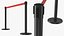 3D Black Flexibarrier Red Belt Stanchion model