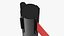 3D Black Flexibarrier Red Belt Stanchion model