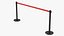 3D Black Flexibarrier Red Belt Stanchion model