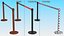 3D Black Flexibarrier Red Belt Stanchion model