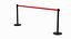 3D Black Flexibarrier Red Belt Stanchion model