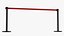 3D Black Flexibarrier Red Belt Stanchion model