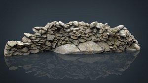 3D realistic stone wall
