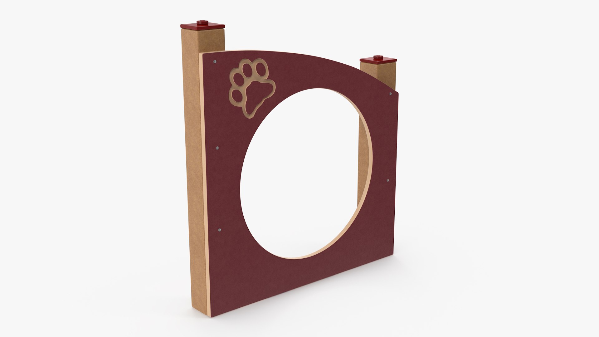 Dog Park Ring Standing Red 3D model preview