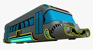 3D sci-fi hover bus