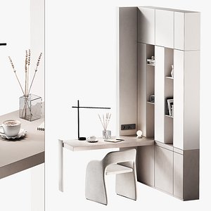 3D model Workplace Minimal home office furniture Modular kit