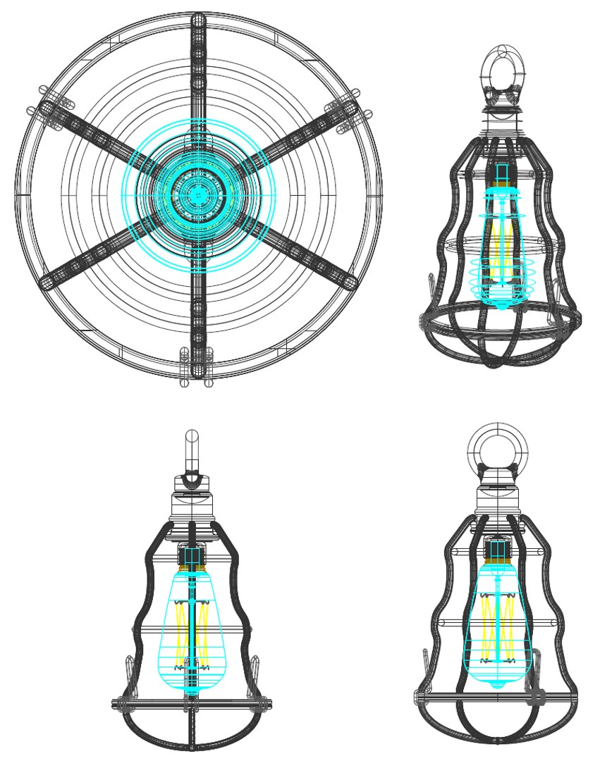 Free Industrial Themed Lamp Edison 3D Model - TurboSquid 1436357