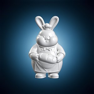 Chubby Baker Bunny 3D Print Model model