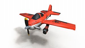 3D Low poly ToonAirplane1 with 4K PBR Texture