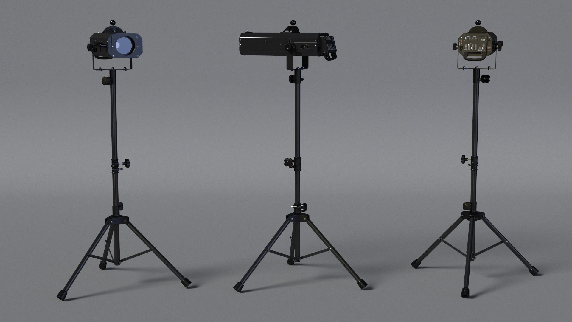 Professional Stage Lighting Equipment On Tripod Stand 3D Model ...