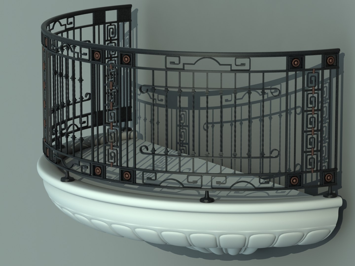 3D Architectural Balcony Model - TurboSquid 1491809