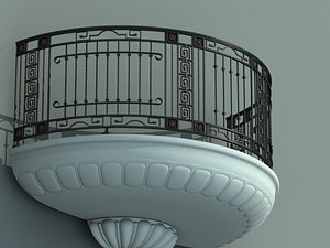 3D architectural balcony model