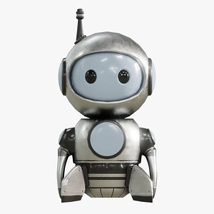 Retrobot Space Explorer Version- Technology Mascot - App and Game Ready 3D model