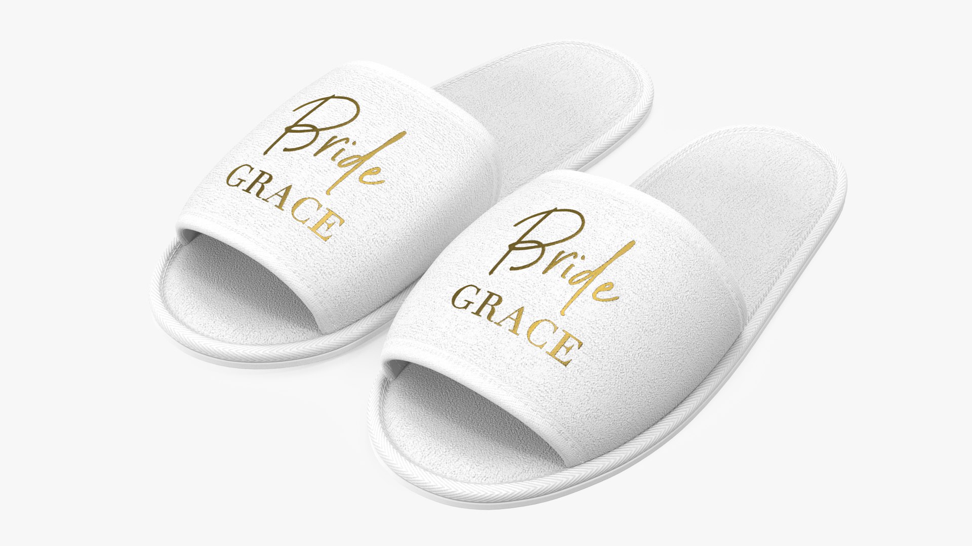 Glamour Grace Bride Slippers 3D model preview
