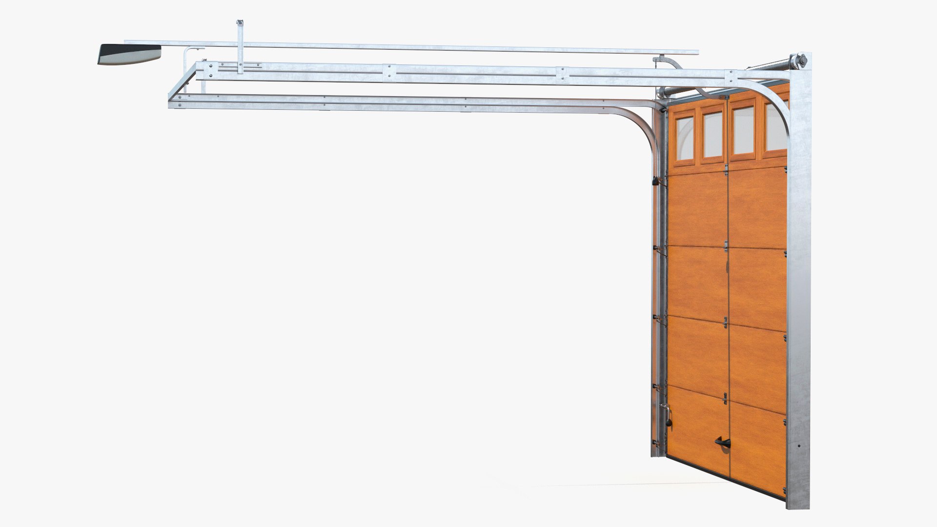 Paneled Garage Door with Windows Rigged for Cinema 4D 3D model preview