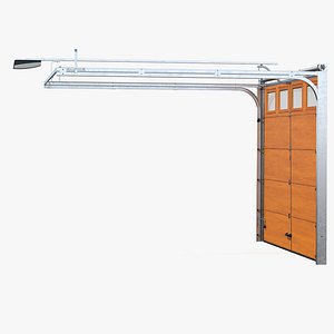 3D Paneled Garage Door with Windows Rigged for Cinema 4D