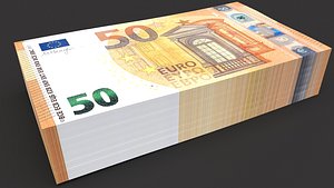 3D 50 euro Banknotes Bill