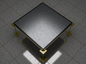 Perforated Raised Floor with Pedestals and Stringer 3D model