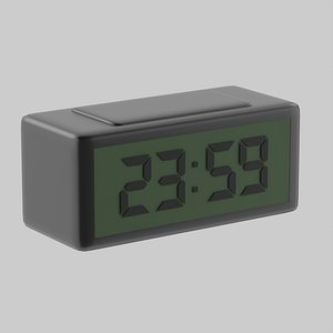 Low Poly Digital Clock 3D model