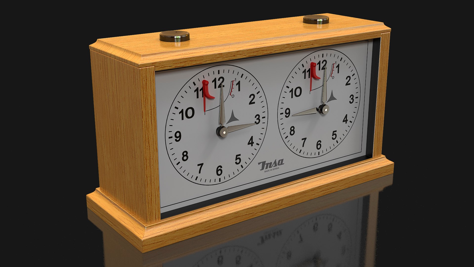 INSA Wooden Mechanical Chess Clock 3D model preview