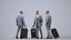Basics0782 - A set containing 5 models of male and female adults standing in business attire in offi