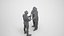Basics0782 - A set containing 5 models of male and female adults standing in business attire in offi