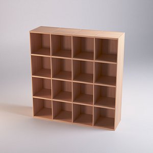 Japandi Tokyo Modular Shelf Unit 4x4 3D Model - Blender FBX OBJ USD 3D model