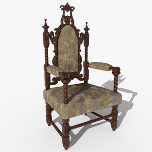 3D model Renaissance Style HighBacked Chair model 3