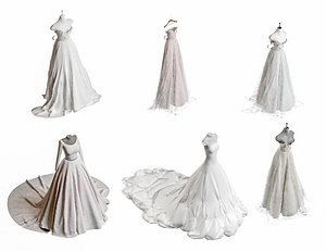 Wedding Dress Collection Bridal Gown 3D model