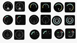 Low Poly Realistic Tachometer for Cars and Aircraft model