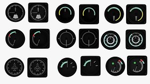 Low Poly Realistic Tachometer for Cars and Aircraft