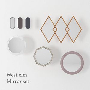 3d west elm mirror set model
