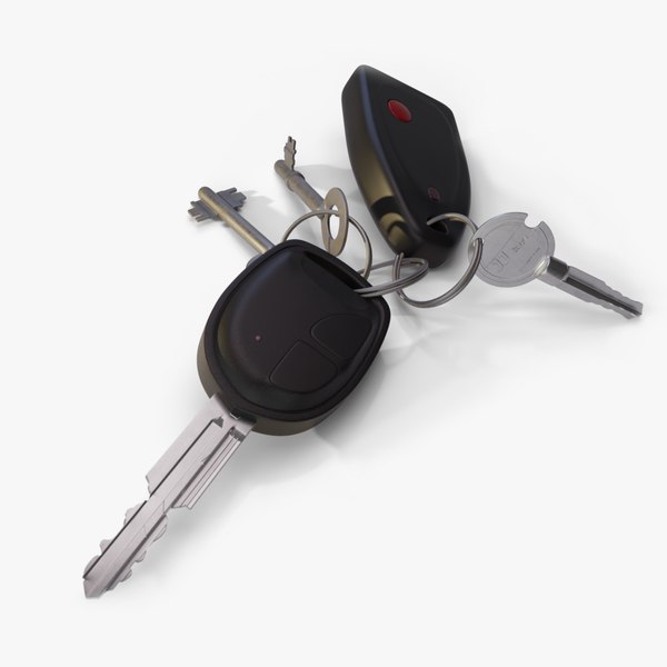 modelo 3d Car House Keys with security key and remote conrol
