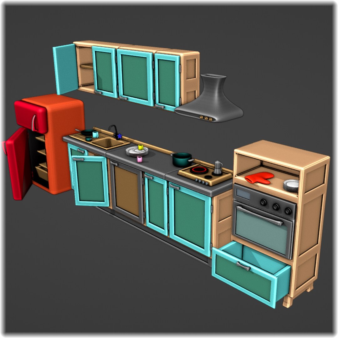 Modello 3D Cucina con accessori Cartoon obj 3D model https://p.turbosquid.com/ts-thumb/9W/dFB1Yp/77/13cucina3dmodel/jpg/1677670413/1920x1080/fit_q87/5e6701c4fc690570ff86c4d6ae161c7898eb053c/13cucina3dmodel.jpg