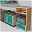 Modello 3D Cucina con accessori Cartoon obj