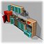 Modello 3D Cucina con accessori Cartoon obj