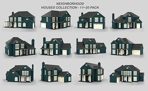 Neighborhood Houses Collection 11-20 Pack T3 3D model