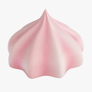 3D Pink rainbow meringue model