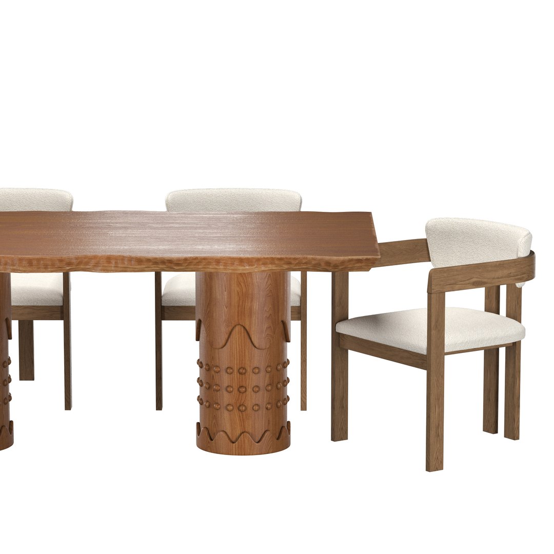 Metlife Table Rodin Chair Dining SET Model - TurboSquid 2398599
