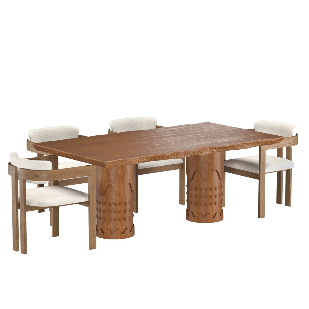 Metlife Table Rodin Chair Dining SET Model - TurboSquid 2398599
