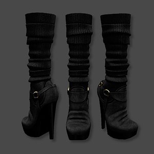 boots heels knitted 3d model