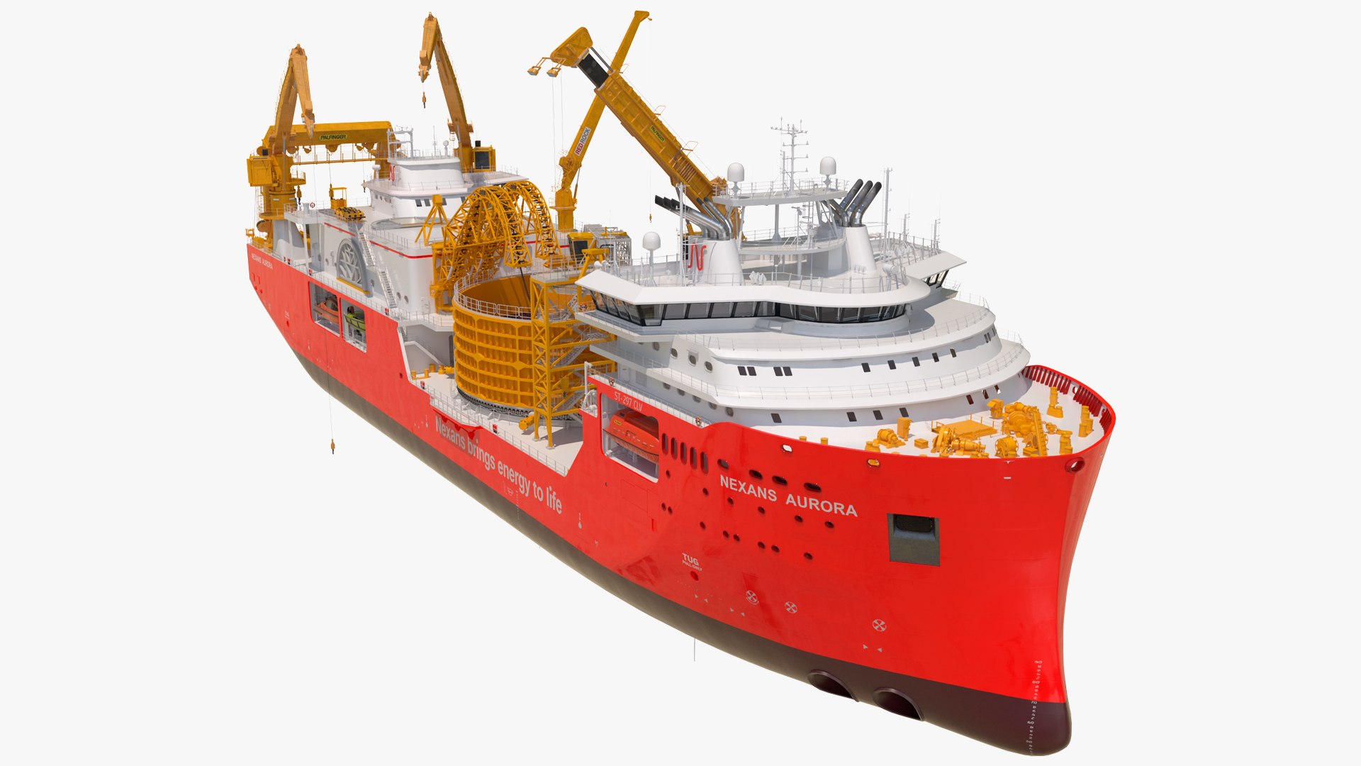 Nexans Aurora Cable Layer Vessel Rigged