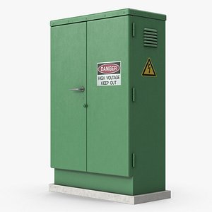 Green Electric Box Low Poly 3D model