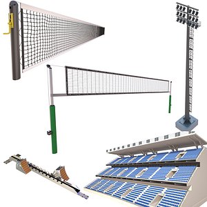 3D model sport elements tennis 3