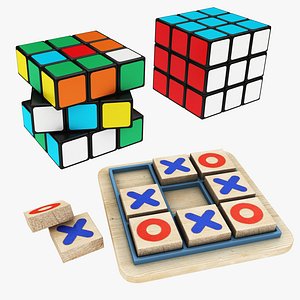 Magic Cube and Tic Tac Toe Board Game