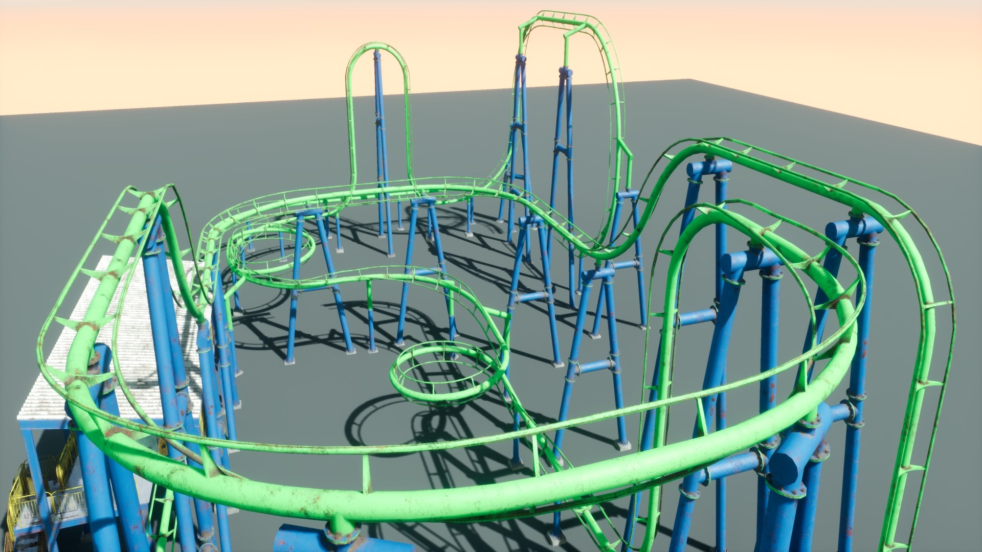 Pbr Roller Coaster Model - TurboSquid 1317058