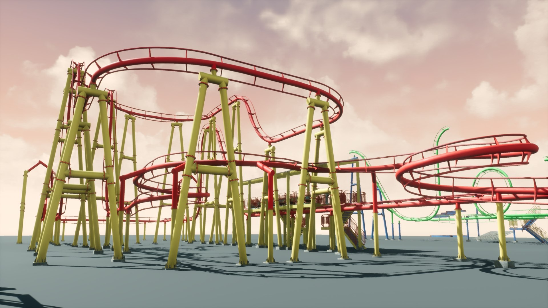 Pbr Roller Coaster Model - TurboSquid 1317058