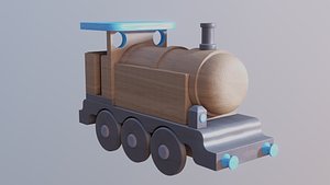 3D WOODEN LITTLE TRAIN TOY - RogueFilmProductions model