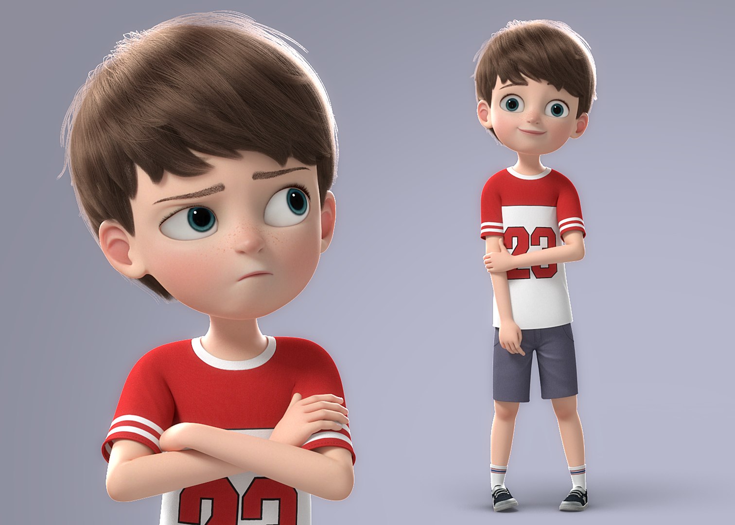 cartoon family rigged character 3D model https...