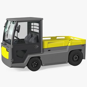 Electric Tow Tractor with Driver Cabin Rigged 3D model